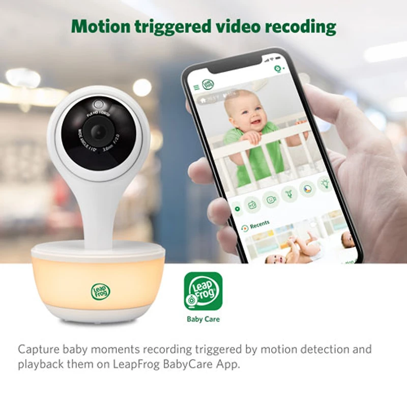 Interphone vidéo Wi-Fi 5 po de LeapFrog avec vision nocturne, zoom et audio bidirectionnel (LF815HD)