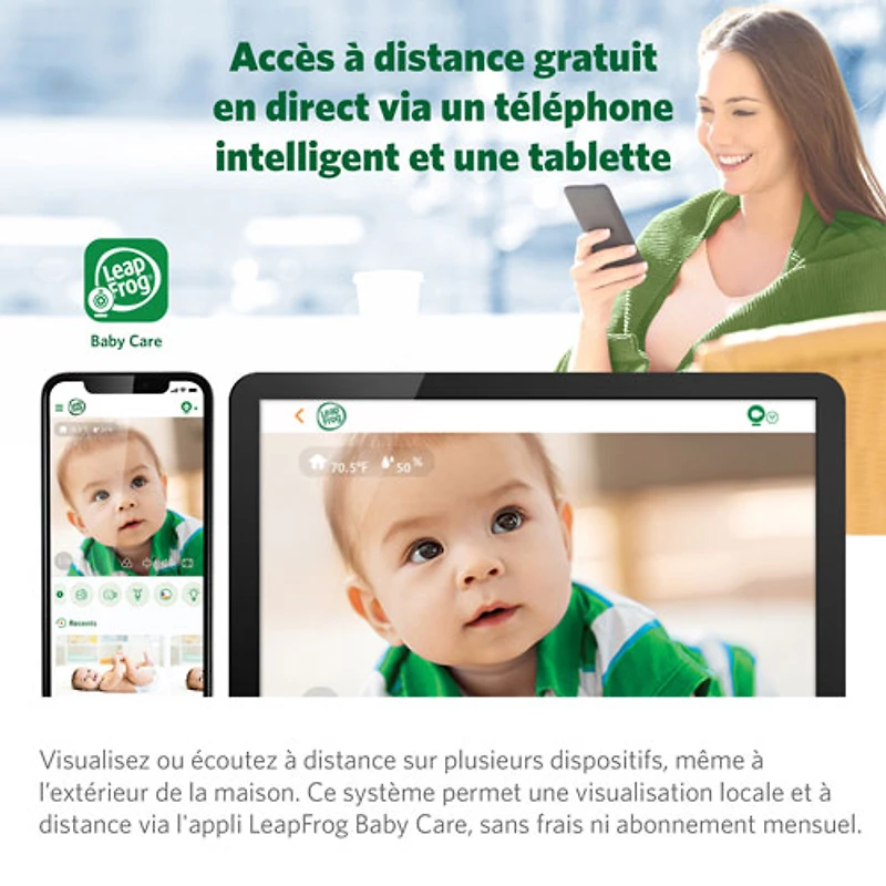 LeapFrog 5" Video Wi-Fi Baby Monitor with Night Vision, Zoom & 2-Way Audio (LF815HD)