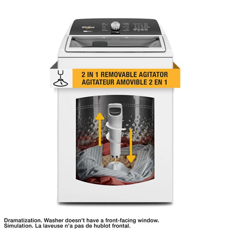 Laveuse à chargement par le haut HE de 5,4 pi³ de Whirlpool (WTW5057LW) - Blanc