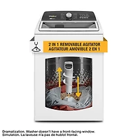Laveuse à chargement par le haut HE de 5,4 pi³ de Whirlpool (WTW5057LW) - Blanc