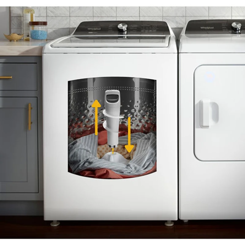 Laveuse à chargement par le haut HE de 5,4 pi³ de Whirlpool (WTW5057LW) - Blanc