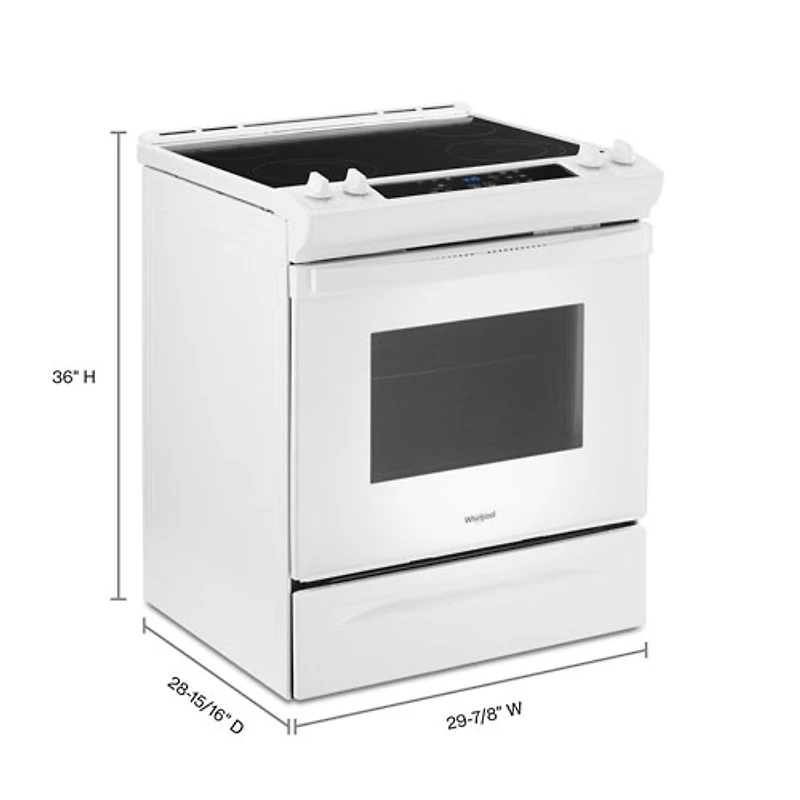 Cuisinière électrique encastrable/four autonettoyant 4,8 pi³ 30 po de Whirlpool (YWEE515S0LW)-Blanc