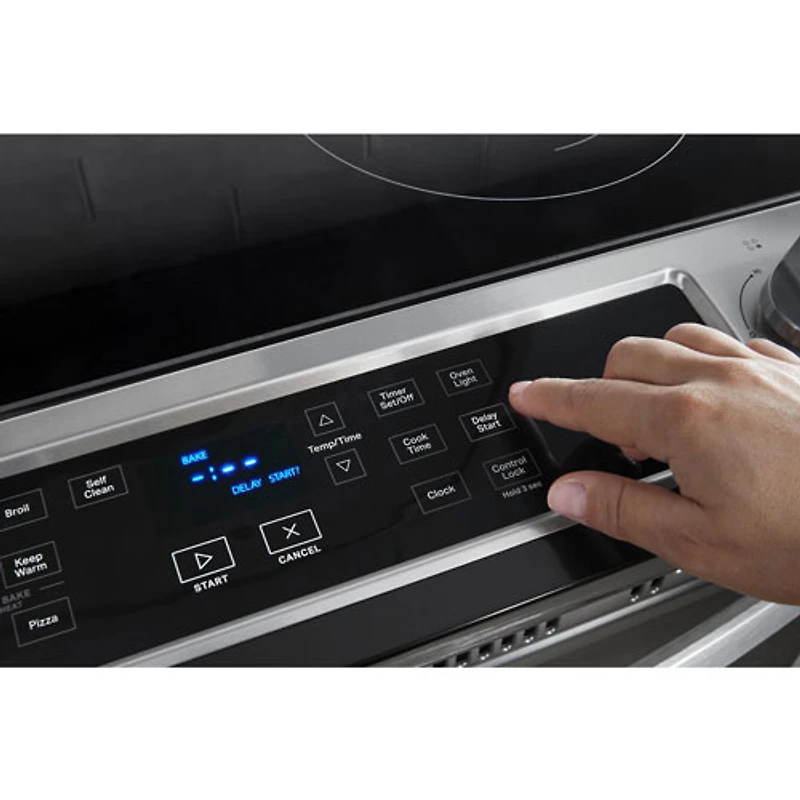 Cuisinière électrique encastrable four autonettoyant 4,8 pi³ 30 po de Whirlpool (YWEE515S0LS) - Inox