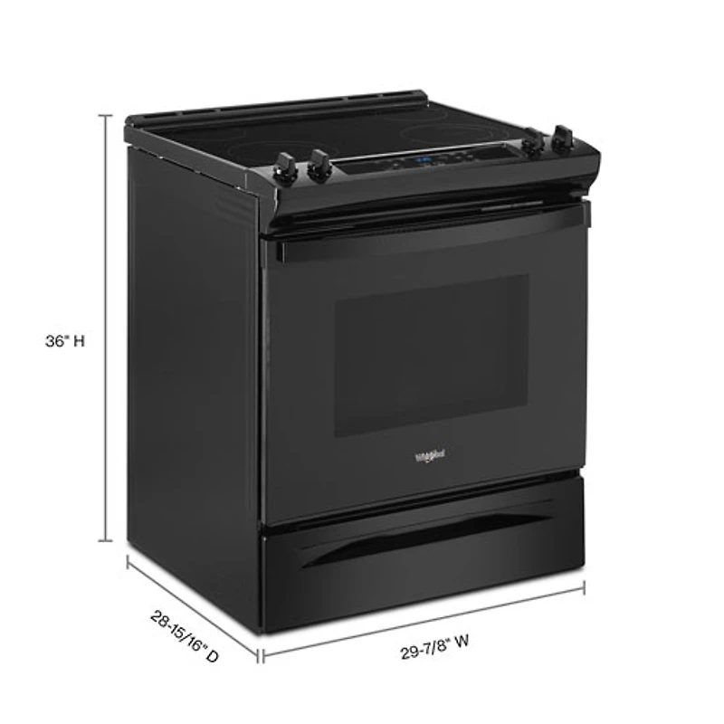 Whirlpool 30" 4.8 Cu. Ft. Self-Clean Slide-In Electric Range (YWEE515S0LB) - Black