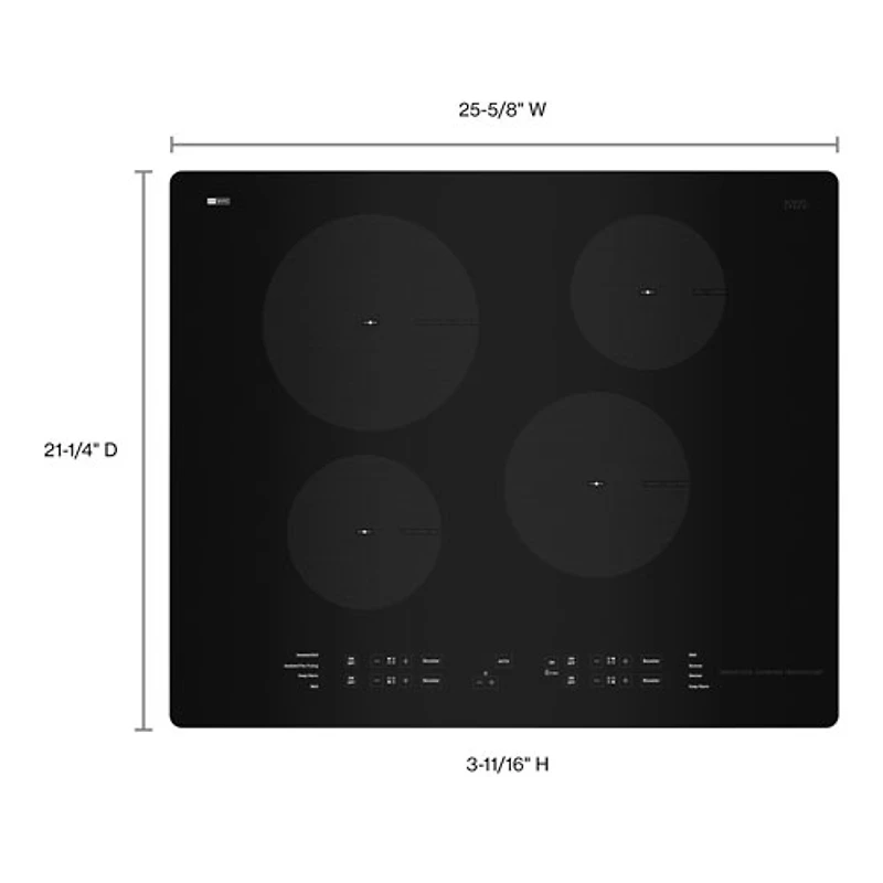 Whirlpool 24" 4-Element Induction Cooktop (UCIG245KBL) - Black