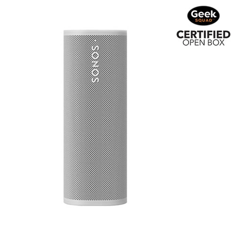 Boîte ouverte - Haut-parleur sans fil Bluetooth Roam de Sonos avec Assistant Google et Alexa d'Amazon - Blanc