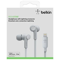Écouteurs boutons à isolation sonore avec connecteur Lightning SoundForm de Belkin - Blanc