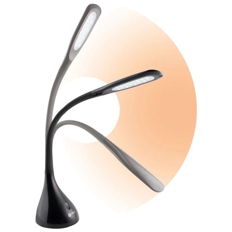 Lampe de bureau DEL traditionnelle Creative Curves d'OttLite - Noir