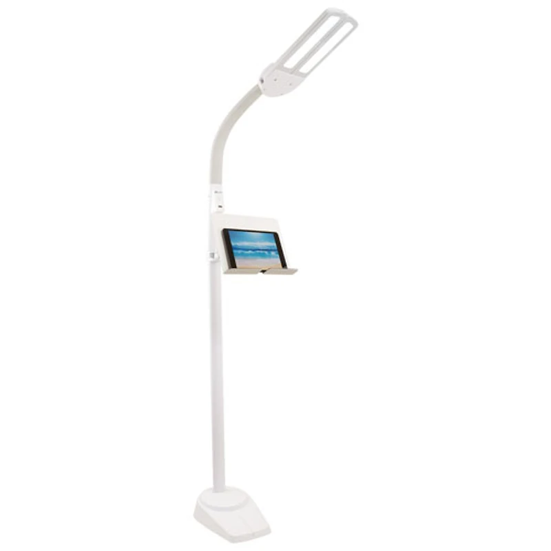 Lampadaire DEL traditionnel Dual Shade d'OttLite - Blanc