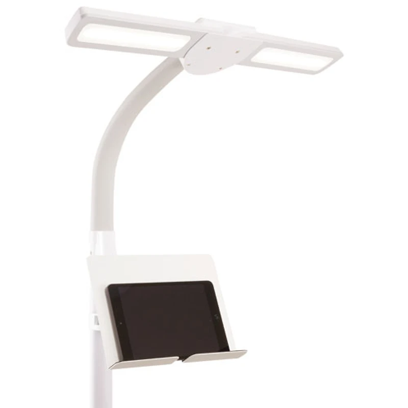 Lampadaire DEL traditionnel Dual Shade d'OttLite - Blanc
