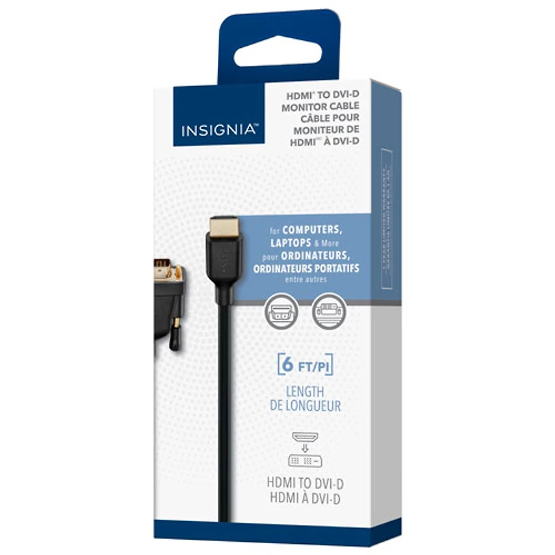 Câble HDMI à DVI de 1,8 m (6 pi) d'Insignia (NS-PCHDDV6-C)