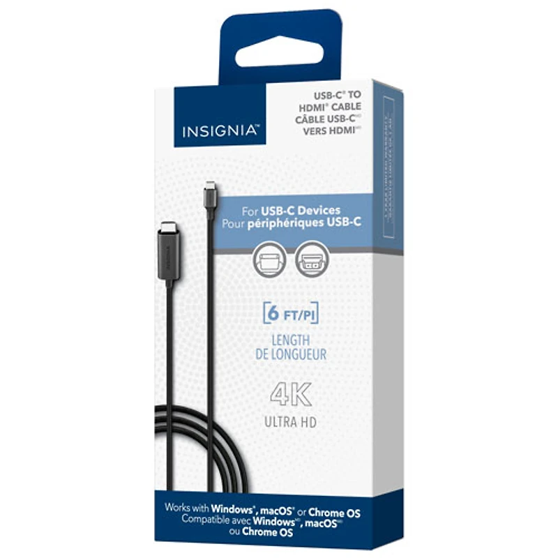 Câble USB-C à HDMI de 1,8 m (6 pi) d'Insignia (NS-PC3CHD6-C)