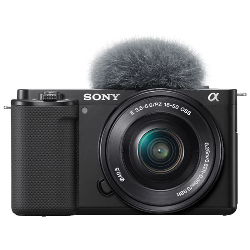 Sony Alpha ZV-E10 APS-C Interchangeable Lens Mirrorless Vlog Camera with 16-50mm Lens Kit - Black
