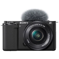 Sony Alpha ZV-E10 APS-C Interchangeable Lens Mirrorless Vlog Camera with 16-50mm Lens Kit - Black