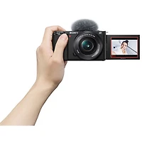 Sony Alpha ZV-E10 APS-C Interchangeable Lens Mirrorless Vlog Camera with 16-50mm Lens Kit - Black