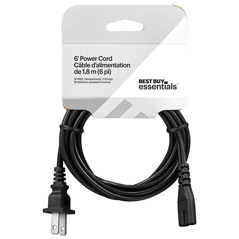 Câble alimentation non polarisé 2m (6 pi) Best Buy Essentials (BE-HCL331-C) - Noir-Exclusif Best Buy