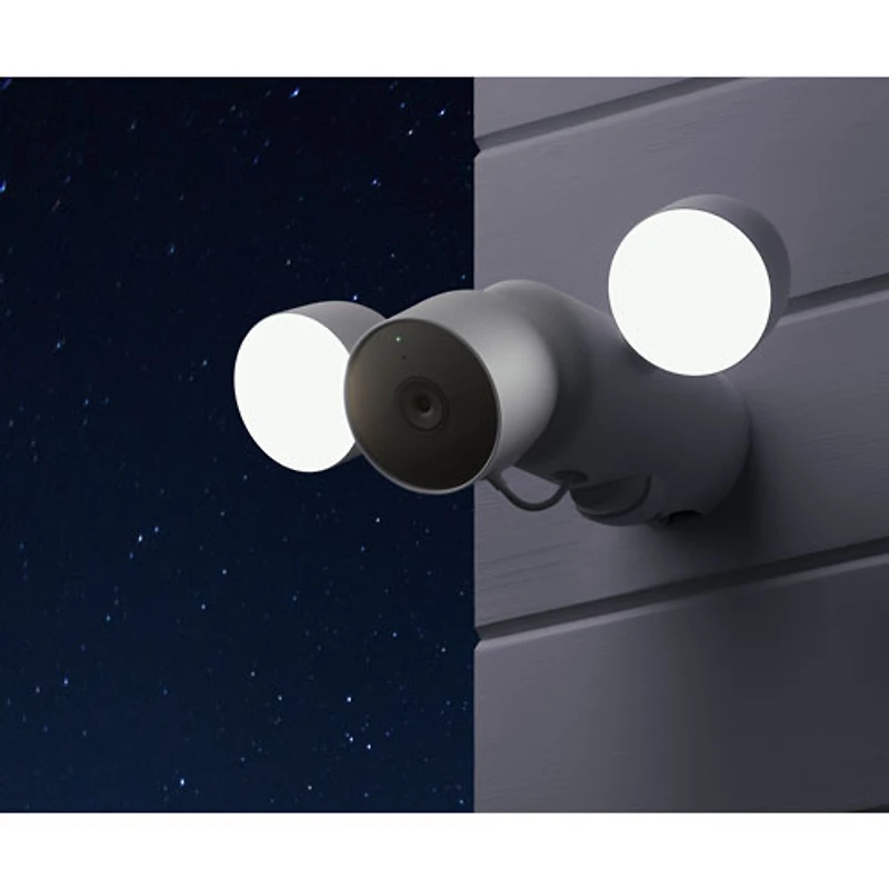 Caméra de surveillance extérieure avec fil et projecteur d'illumination Nest Cam de Google