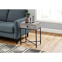 Table de bout rectangulaire contemporaine de Monarch - Gris/Métal noir