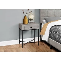 Table de bout rectangulaire contemporaine de Monarch - Gris/Métal noir