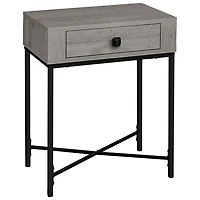 Table de bout rectangulaire contemporaine de Monarch - Gris/Métal noir