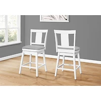 Tabouret de bar pivotant traditionnel à hauteur de comptoir Monarch - Ensemble de 2 - Blanc