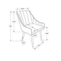 Chaise de salle à manger contemporaine à accoudoirs en similicuir Monarch - Ensemble de 2 - Noir