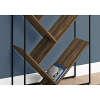 Bibliothèque inclinée de 60 po à 5 tablettes - Brun
