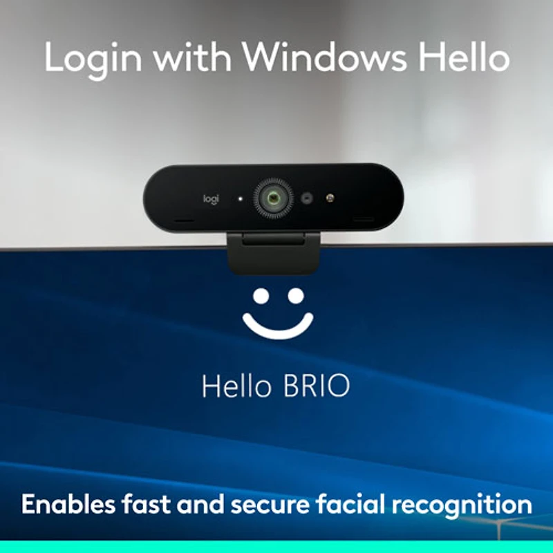 Logitech Brio 4K Pro Webcam with HDR & Noise-Cancelling Mics