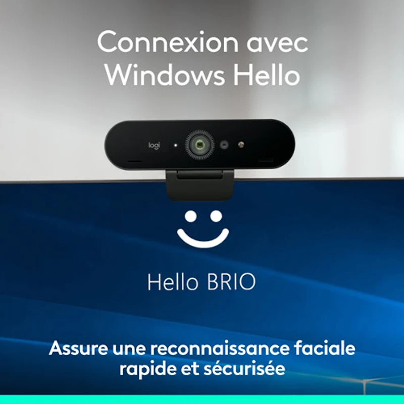 Logitech Brio 4K Pro Webcam with HDR & Noise-Cancelling Mics