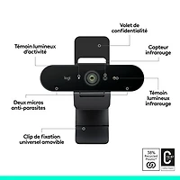Logitech Brio 4K Pro Webcam with HDR & Noise-Cancelling Mics