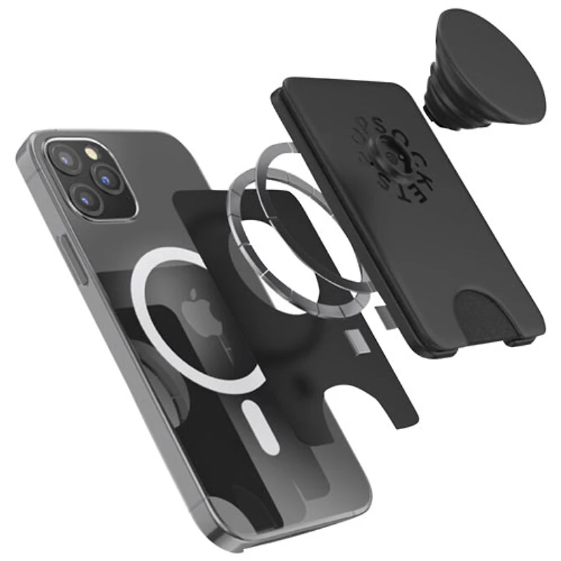 PopSockets MagSafe PopWallet+ (Plus) Cell Phone Expanding Grip & Stand - Black