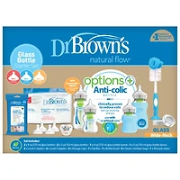 Dr Brown's Options+ Wide Neck Glass Baby Bottle Set