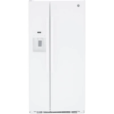 Réfrigérateur congélateur juxt. 23 pi³ 33 po distributeur eau/glace Whirlpool (GSS23GGPWW) - Blanc