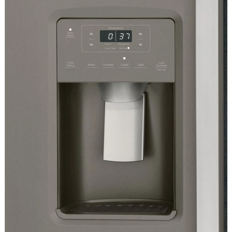 Réfrigérateur congélat. juxt. 23 pi³ 33 po distributeur eau/glaçons Whirlpool (GSS23GMPES)-Ardoise