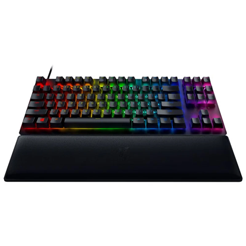 Clavier de jeu sans pavé numérique ergonomique optique rétroéclairé à clic violet Huntsman V2 Razer
