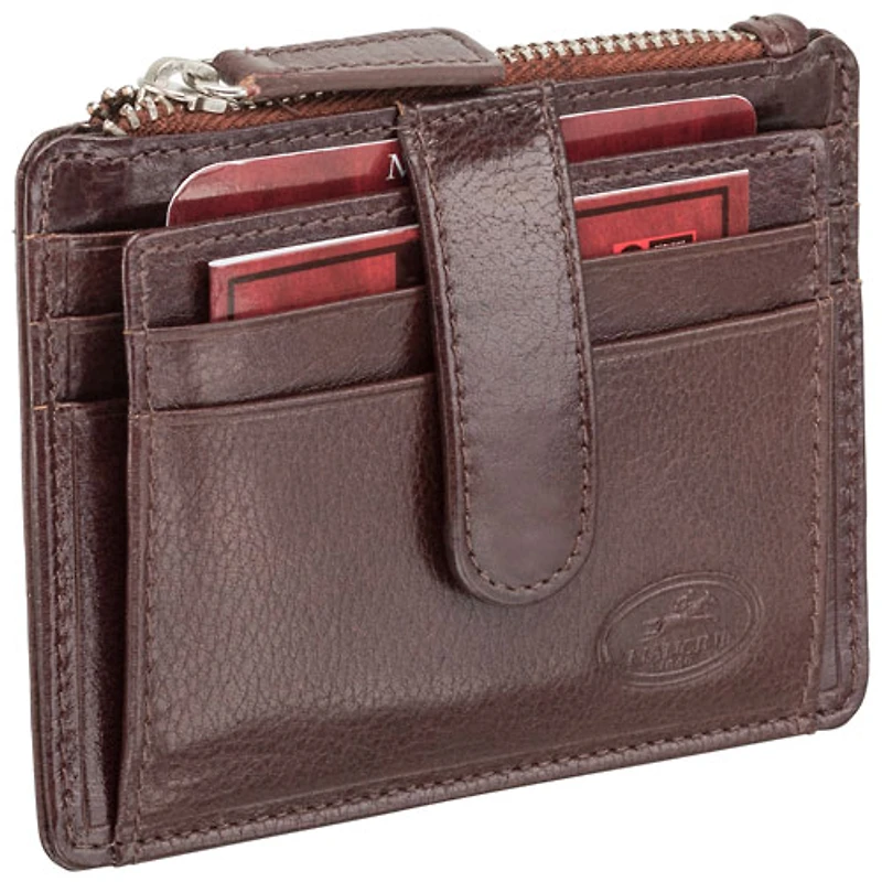 Porte-cartes RFID à deux volets en cuir véritable Equestrian2 de Mancini - Brun