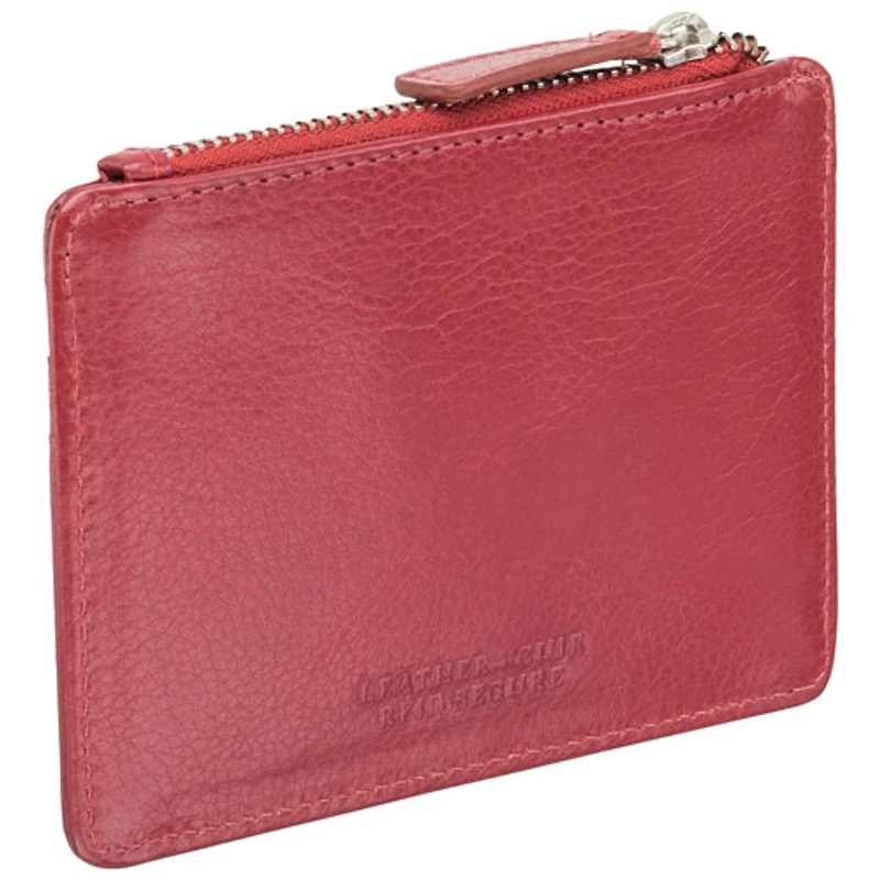 Porte-cartes RFID à deux volets en cuir véritable Equestrian2 de Mancini - Rouge