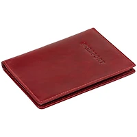 Étui de passeport à deux volets en cuir véritable RFID Casablanca de Mancini - Rouge