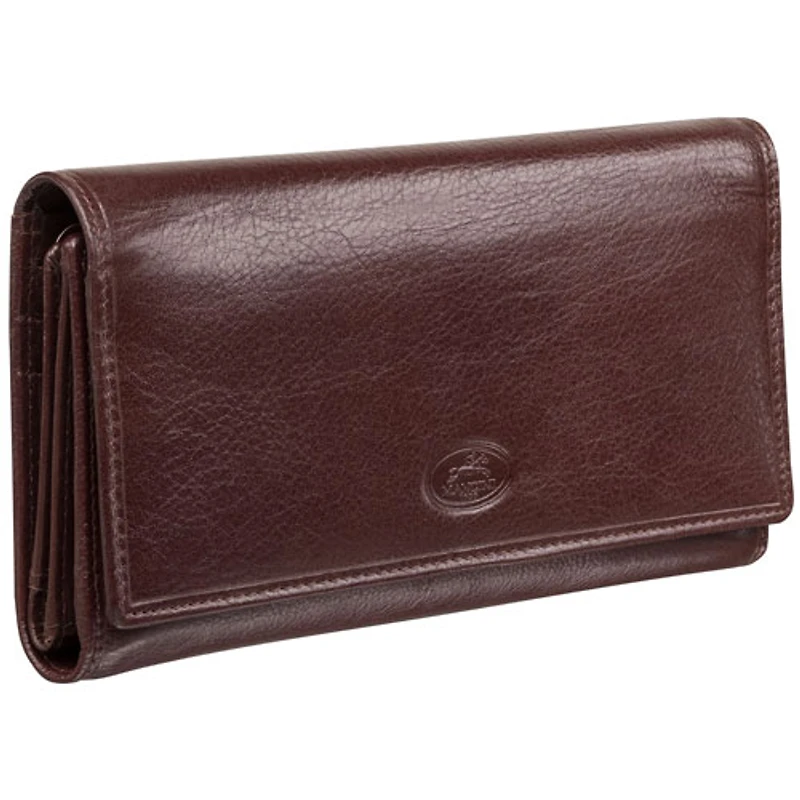 Portefeuille RFID à trois volets en cuir véritable Equestrian2 avec porte-chéquier de Mancini - Brun