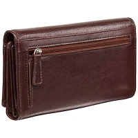 Portefeuille RFID à trois volets en cuir véritable Equestrian2 avec porte-chéquier de Mancini - Brun