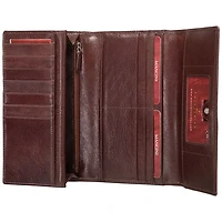 Portefeuille RFID à trois volets en cuir véritable Equestrian2 avec porte-chéquier de Mancini - Brun