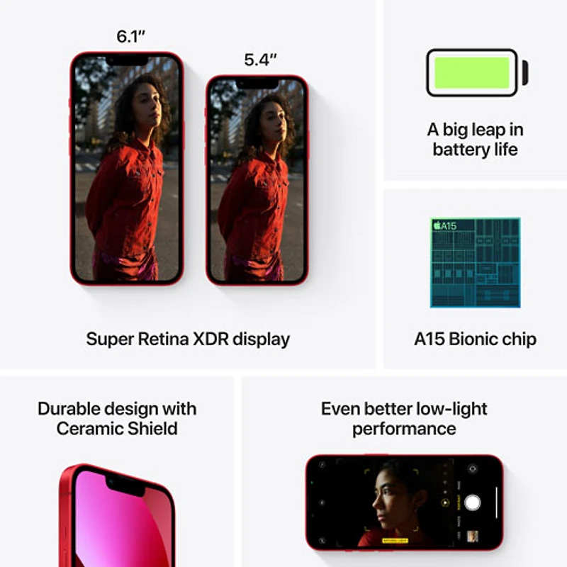 iPhone 13 de 256 Go d'Apple offert par Koodo - PRODUCT(RED) - Paiement Balance mensuel