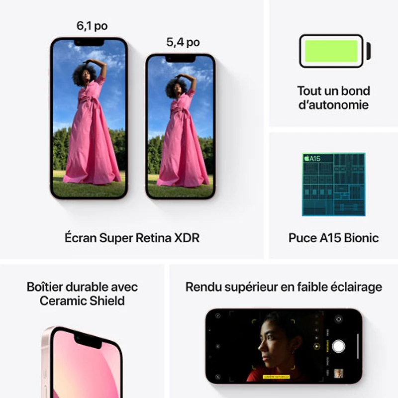 Fido Apple iPhone 13 256GB - Pink - Monthly Financing