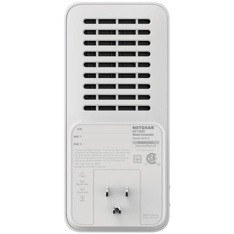 Répéteur maillé sans fil Wi-Fi 6 bibande AX1600 de NETGEAR (EAX12)