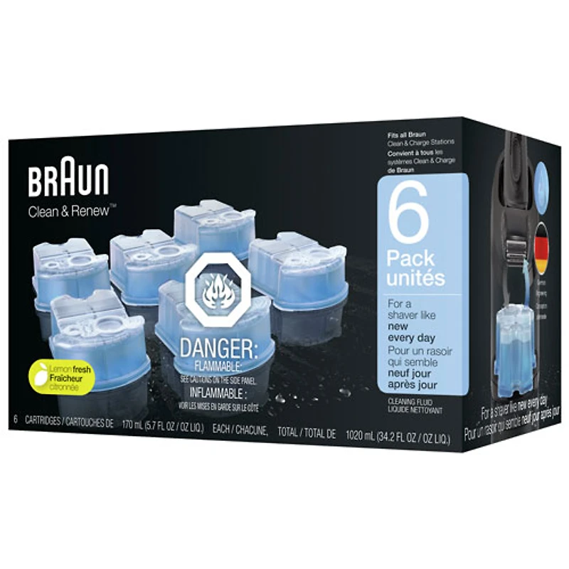Cartouches de rechange Braun Clean & Renew - Paquet de 6