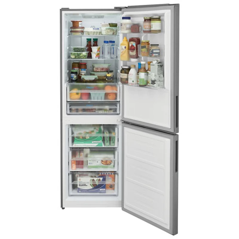 Réfrigérateur congélateur inférieur 11,5 pi³ 24 po/éclairage DEL de Frigidaire (FRBG1224AV) - Inox