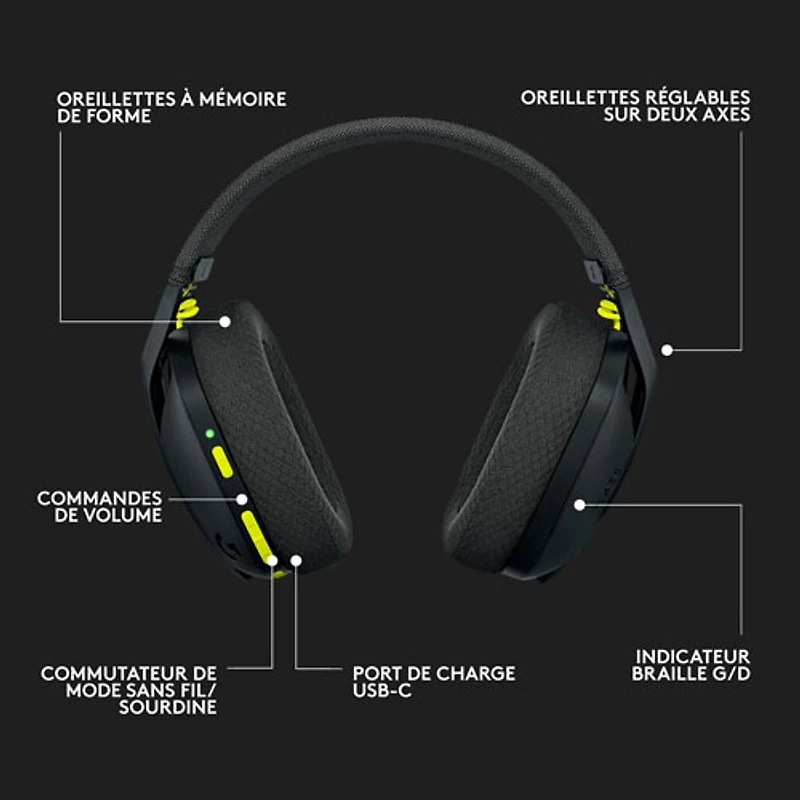 Logitech G435 LIGHTSPEED Bluetooth Wireless Gaming Headset for PC/PS5/PS4/Switch - Black