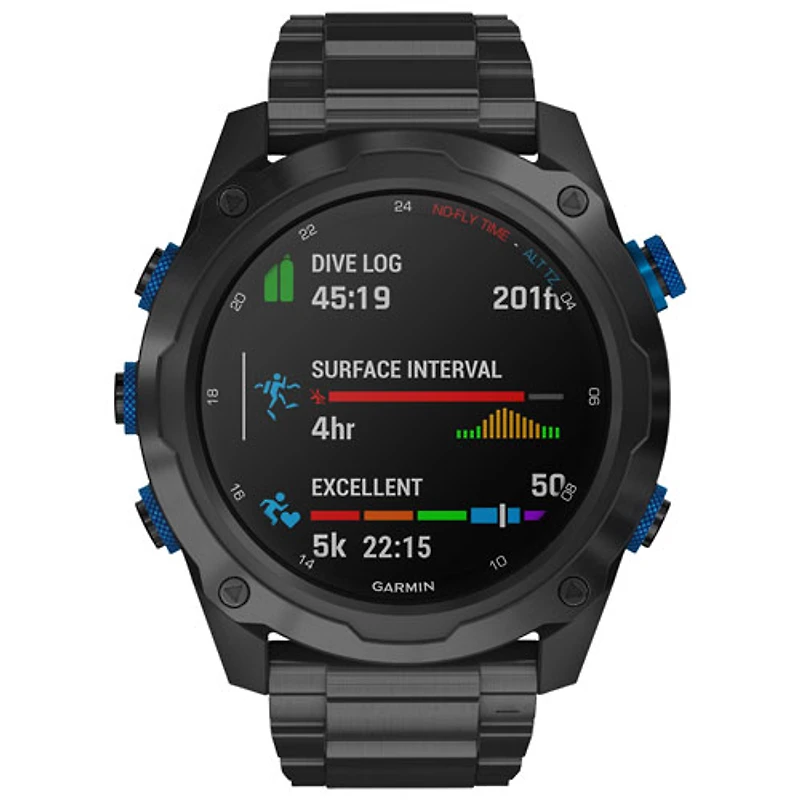 Montre intelligente Bluetooth de 52 mm Descent Mk2i Dive de Garmin pour la plongée - Gris carbone titane
