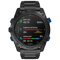 Montre intelligente Bluetooth de 52 mm Descent Mk2i Dive de Garmin pour la plongée - Gris carbone titane