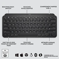 Logitech MX Keys Mini Bluetooth Backlit Ergonomic Keyboard - Black